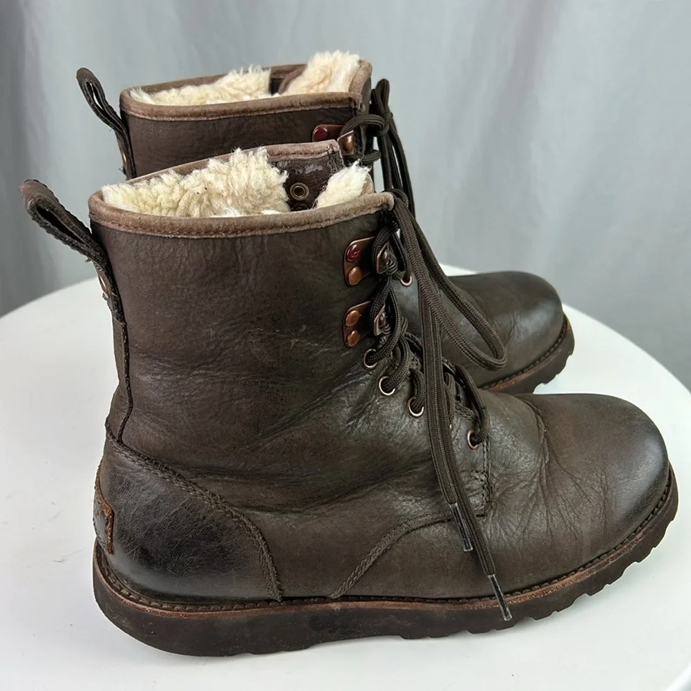 UGG Men's Hannen UGGpure-Lined Leather Waterproof Combat Boots